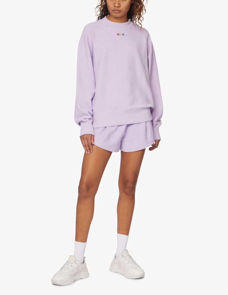 rinascente MSGM Felpa girocollo in cotone con mini logo - lilla