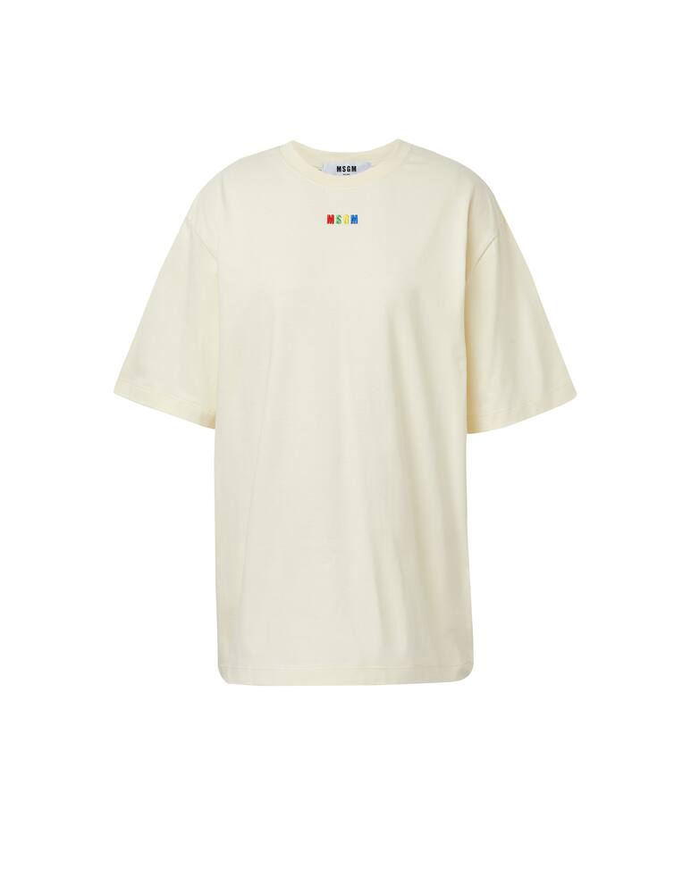 rinascente MSGM T-shirt in cotone con logo - bianco