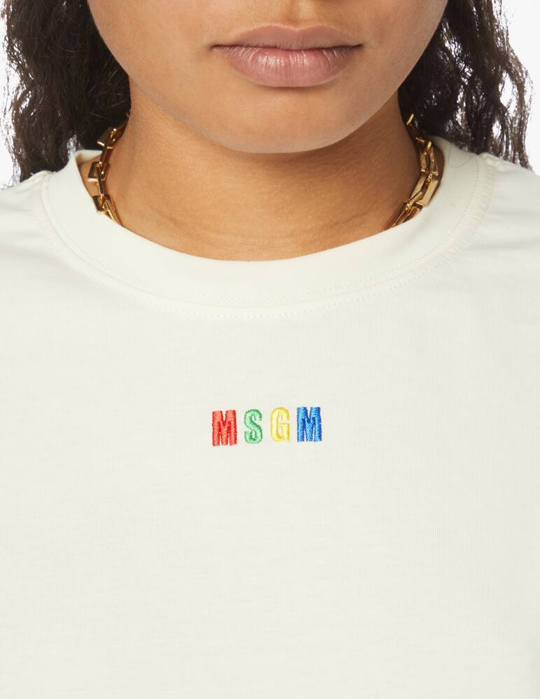 rinascente MSGM T-shirt in cotone con logo - bianco