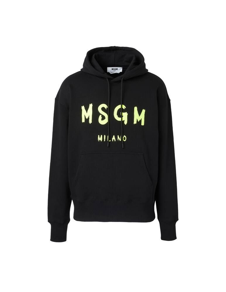 rinascente MSGM Felpa con cappuccio con logo spray - nero