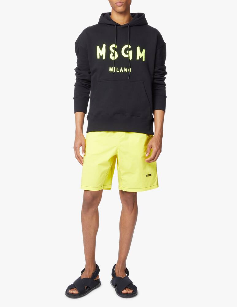 rinascente MSGM Felpa con cappuccio con logo spray - nero