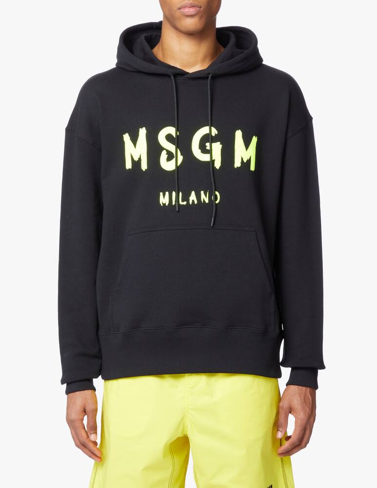 rinascente MSGM Felpa con cappuccio con logo spray - nero