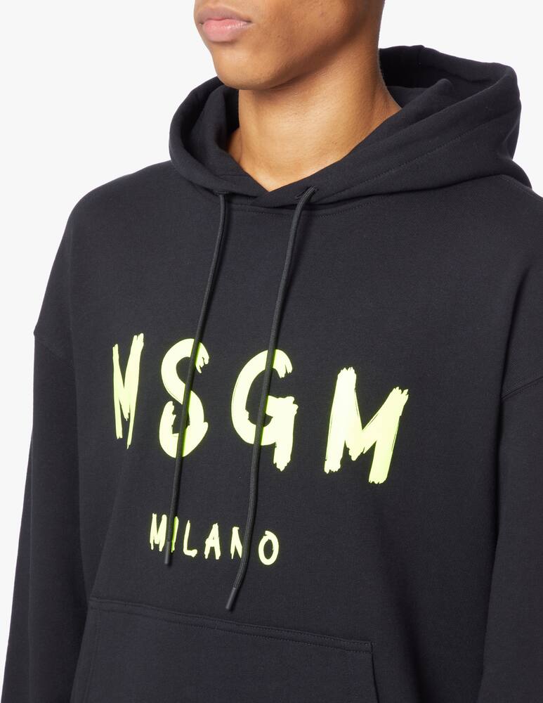 rinascente MSGM Felpa con cappuccio con logo spray - nero
