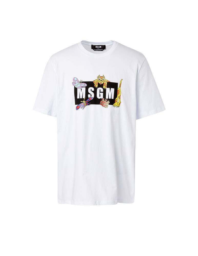 rinascente MSGM T-shirt logo animals - white