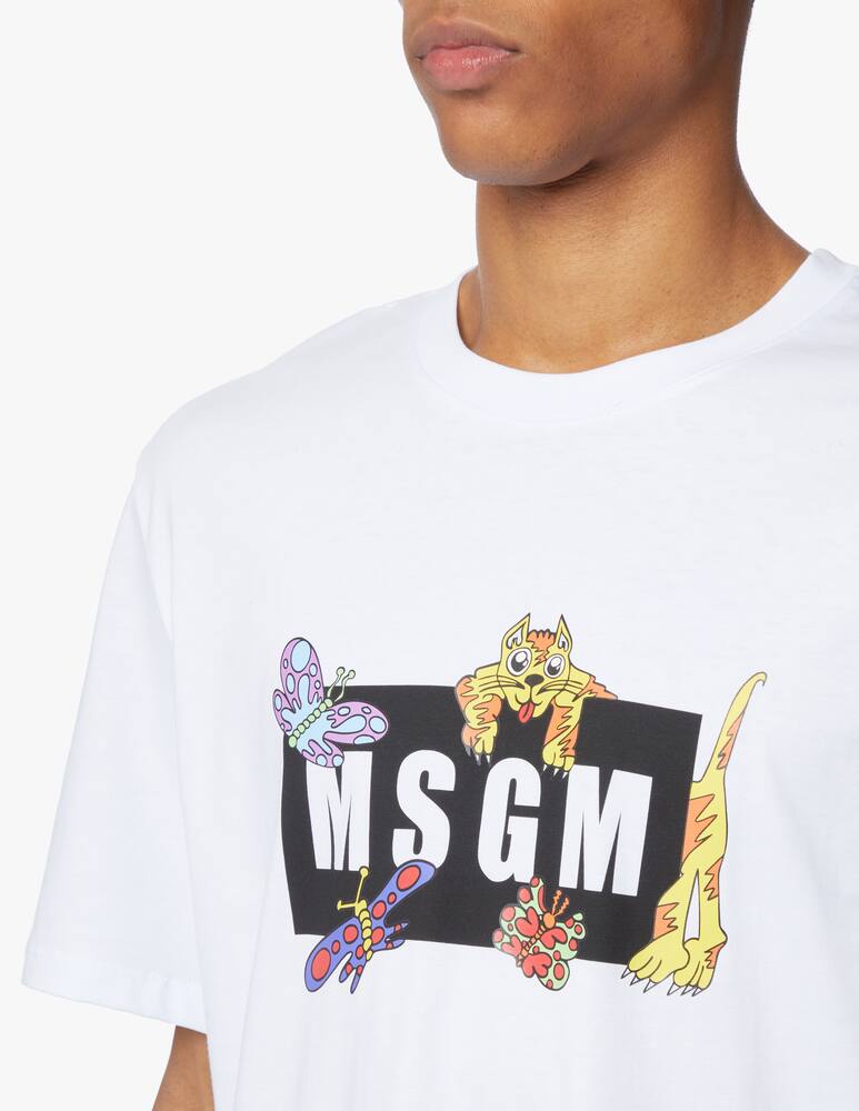 rinascente MSGM T-shirt logo animals - white