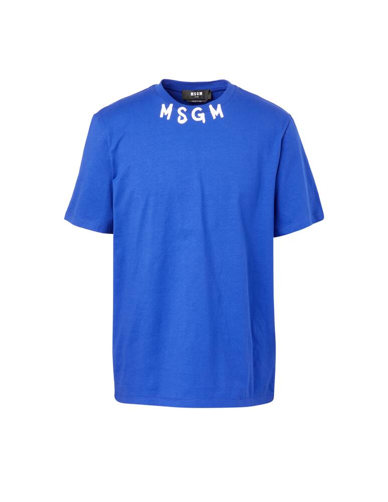 rinascente MSGM T-shirt logo collar - blue