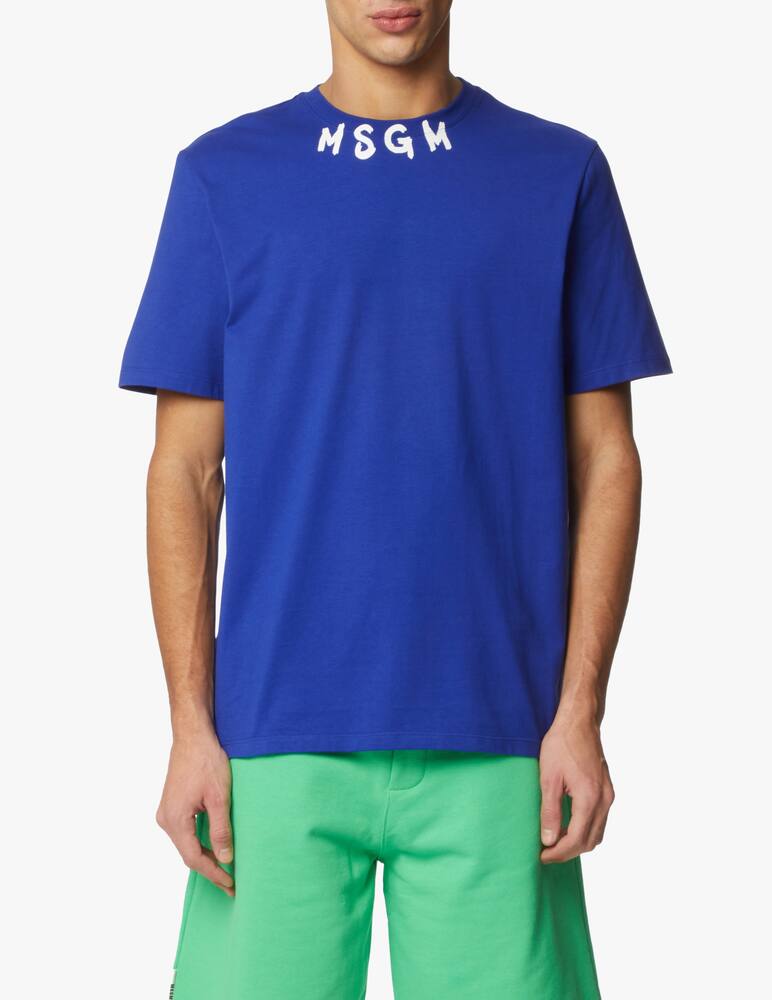 rinascente MSGM T-shirt logo collar - blue