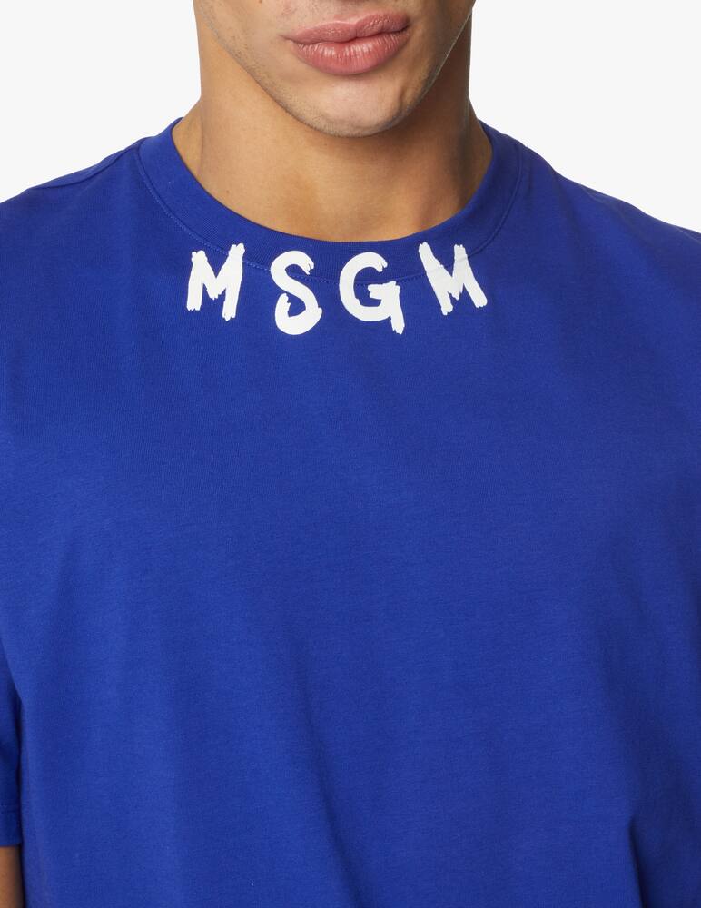 rinascente MSGM T-shirt logo collar - blue
