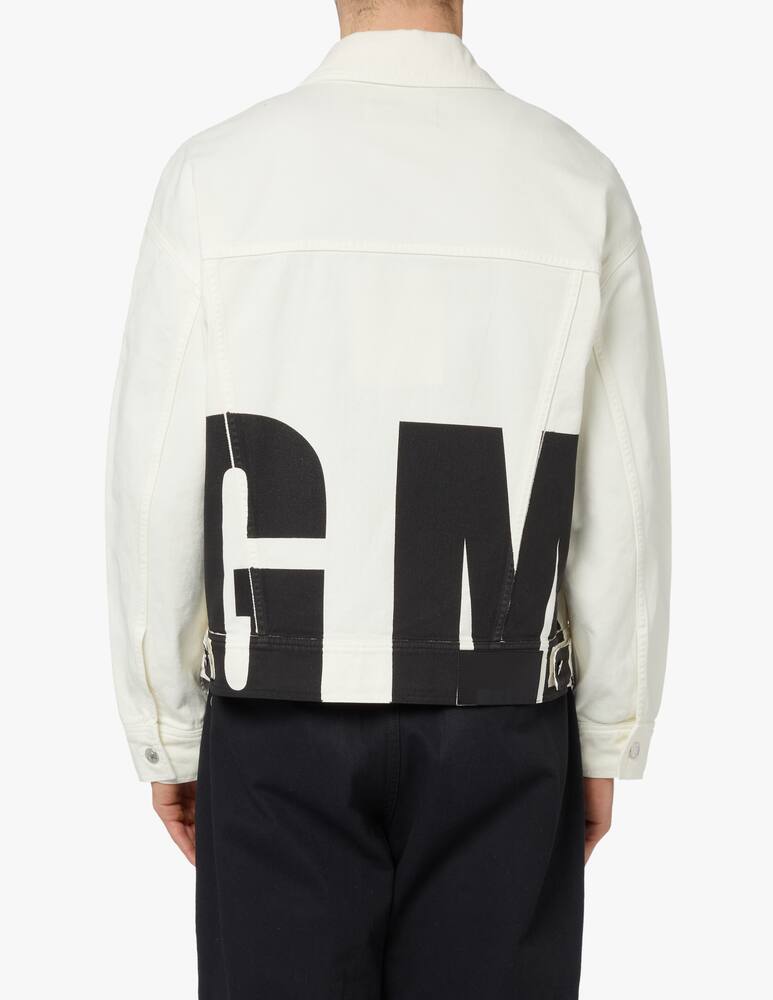rinascente MSGM Denim trucker big logo - white