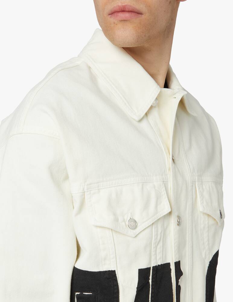 rinascente MSGM Denim trucker big logo - white