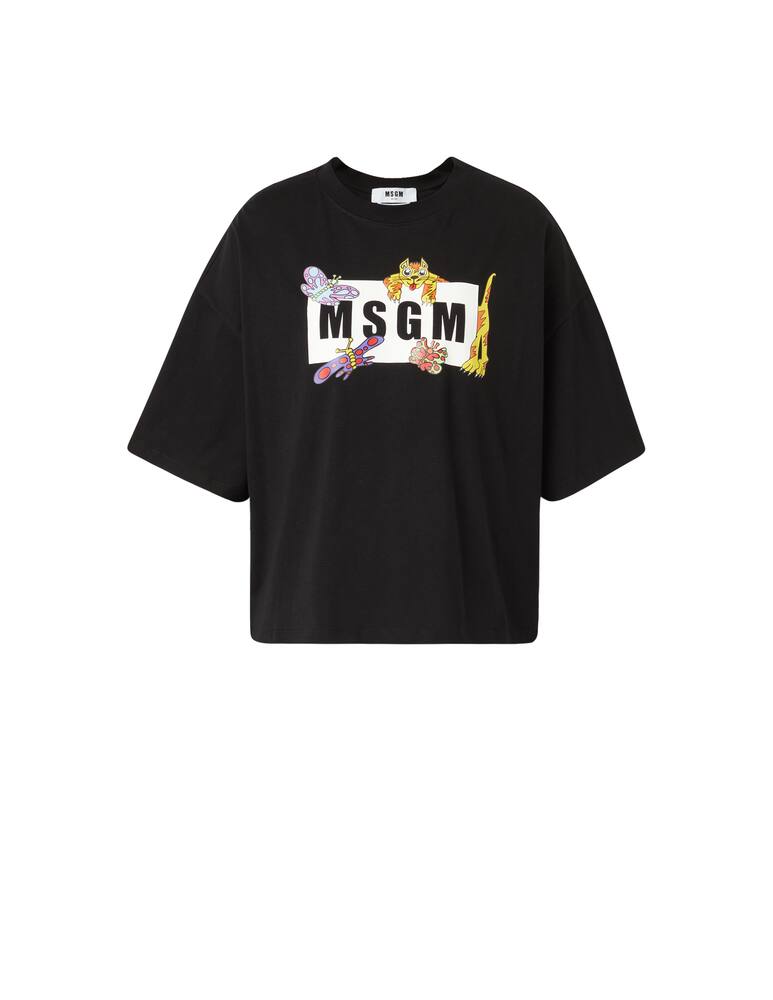 rinascente MSGM Cotton cropped t-shirt - black