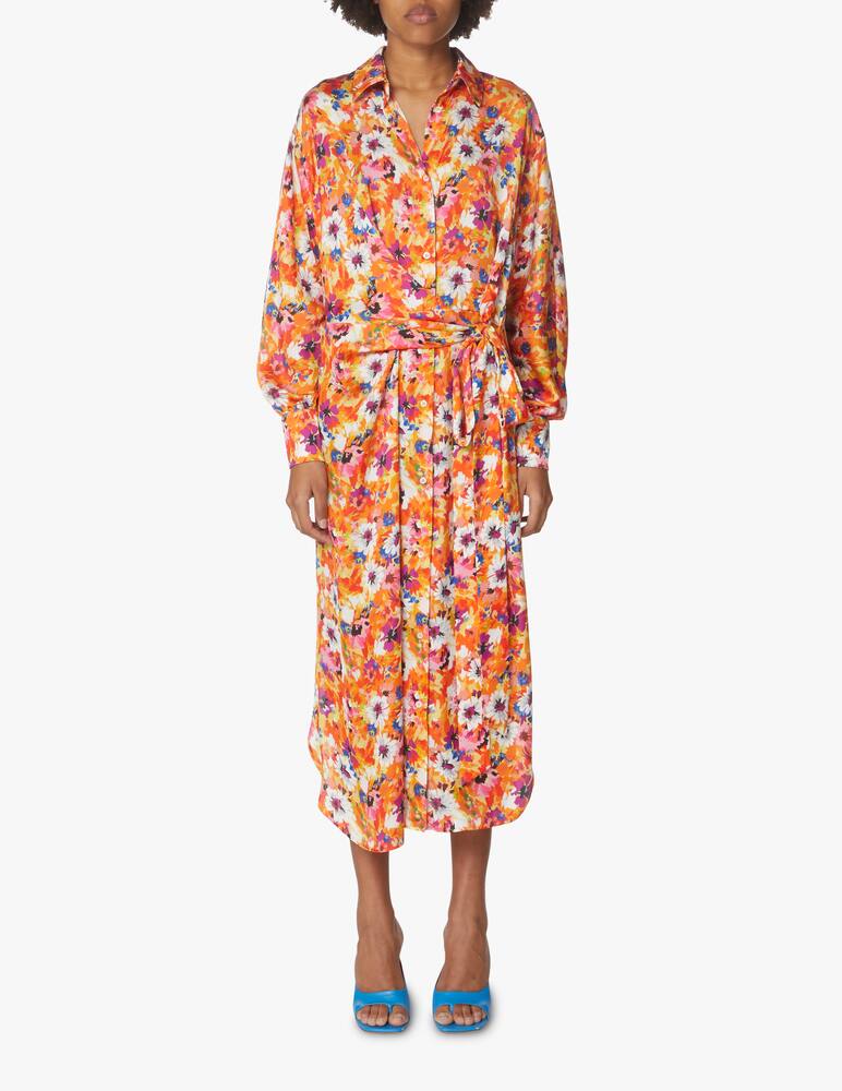 rinascente MSGM Chemiser maxi dress with a knot - orange