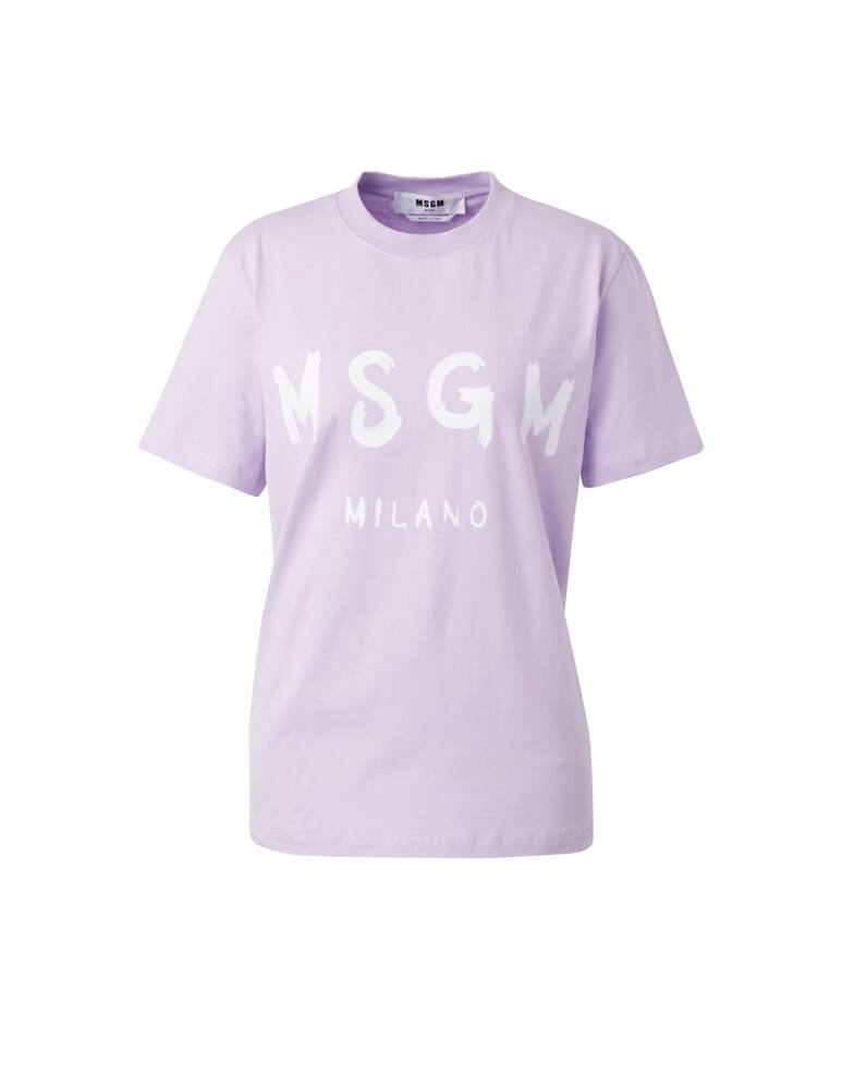 rinascente MSGM T-shirt in cotone con logo - lilla
