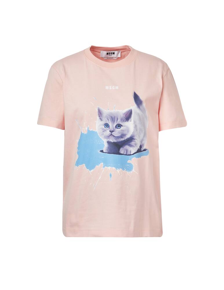 rinascente MSGM Cotton t-shirt Cat - pink