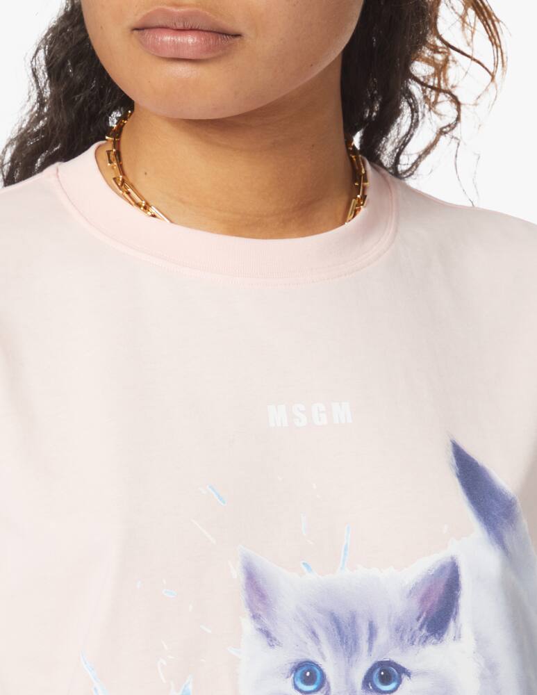 rinascente MSGM Cotton t-shirt Cat - pink