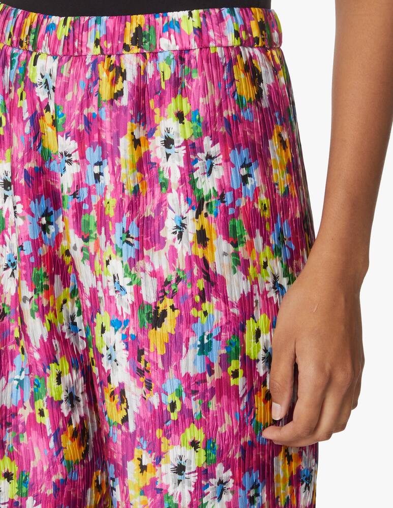 rinascente MSGM Pleated palazzo trousers flower print - violet