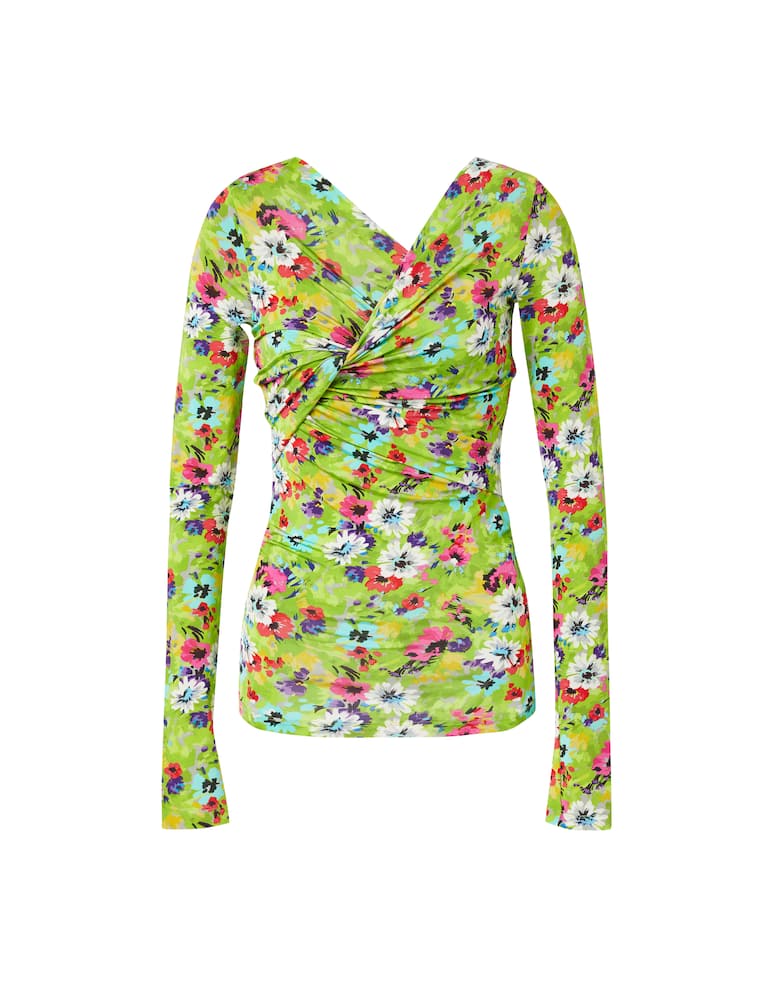 rinascente MSGM Floral print long sleeve top - green