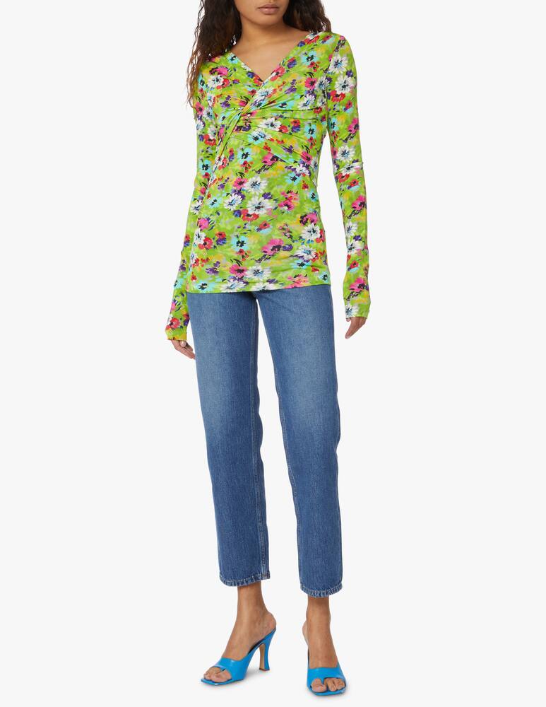 rinascente MSGM Floral print long sleeve top - green