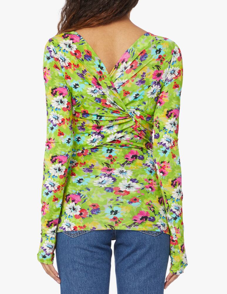 rinascente MSGM Floral print long sleeve top - green