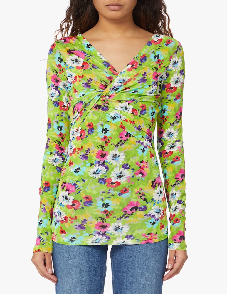 MSGM Top a manica lunga a fiori - verde - immagine 1 MSGM Top a manica lunga a fiori - verde - immagine 1