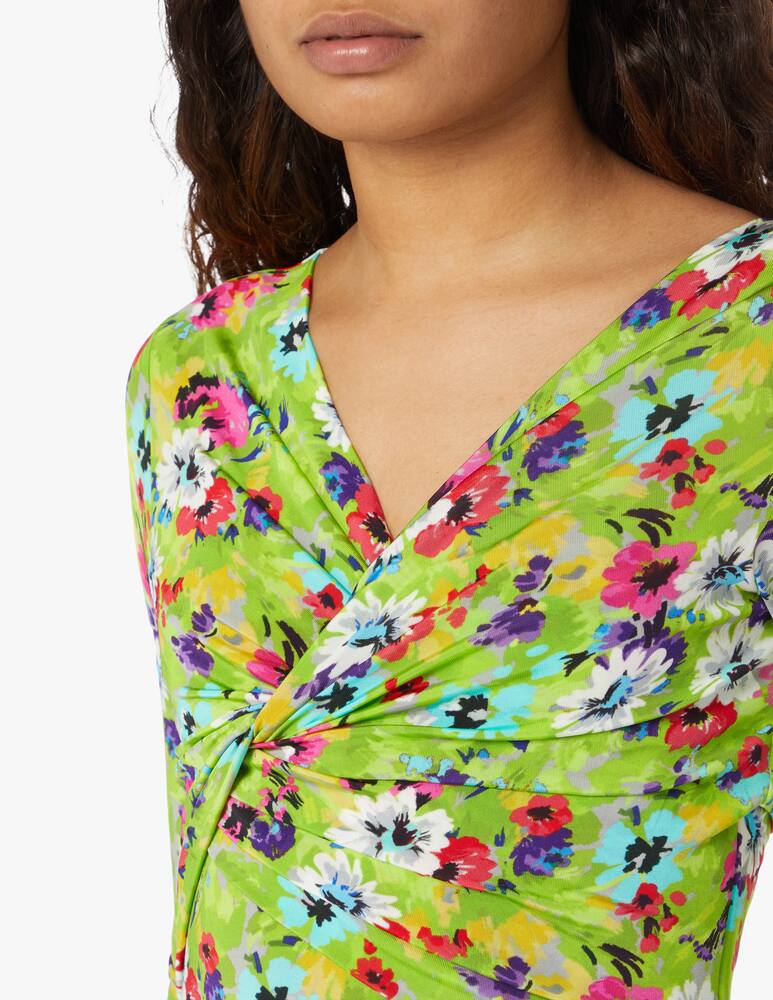 rinascente MSGM Floral print long sleeve top - green