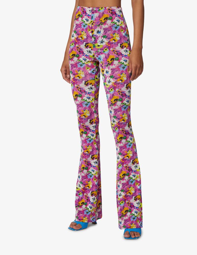 rinascente MSGM Pantaloni a zampa con stampa floreale - viola