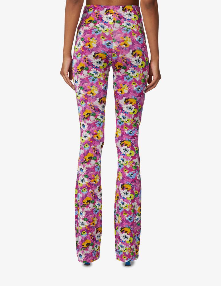 rinascente MSGM Pantaloni a zampa con stampa floreale - viola