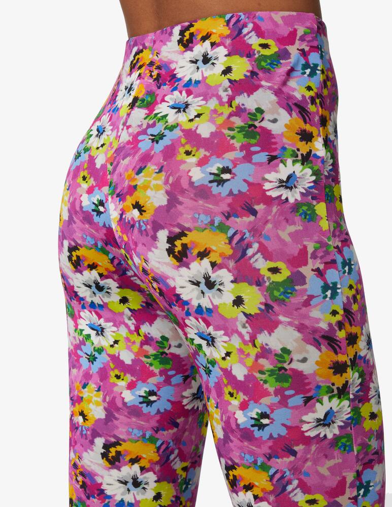 rinascente MSGM Pantaloni a zampa con stampa floreale - viola