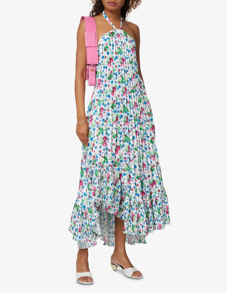 MSGM Fruit print with american neckline maxi dress - white - picture 1 MSGM Fruit print with american neckline maxi dress - white - picture 1
