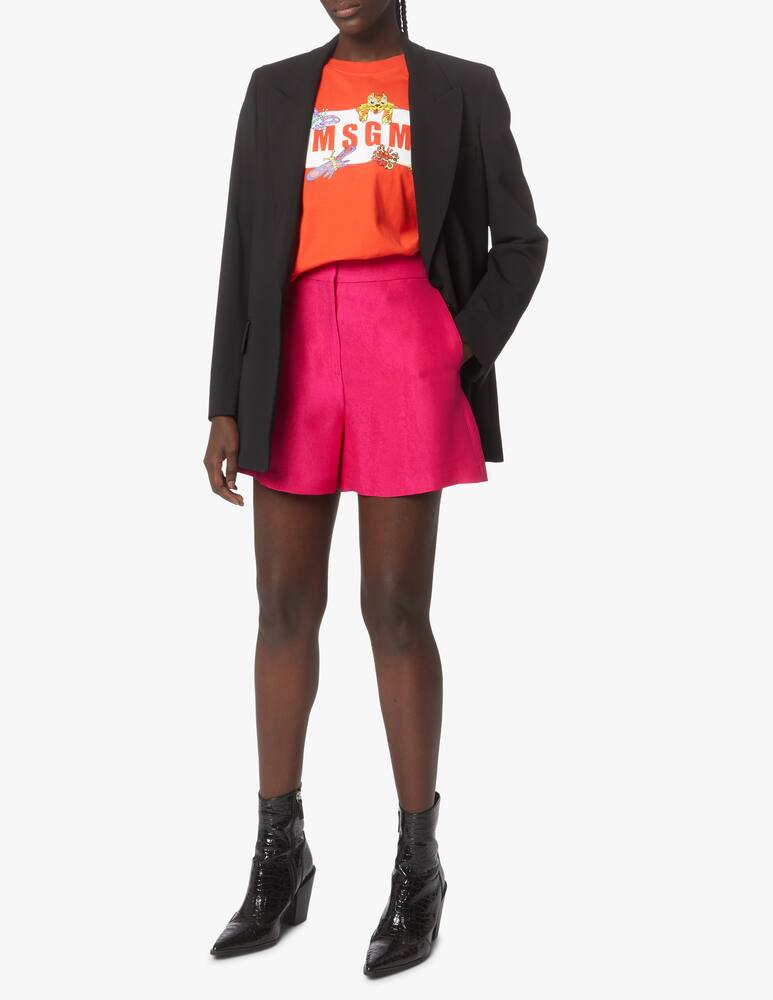 rinascente MSGM T-shirt crop in cotone - arancione