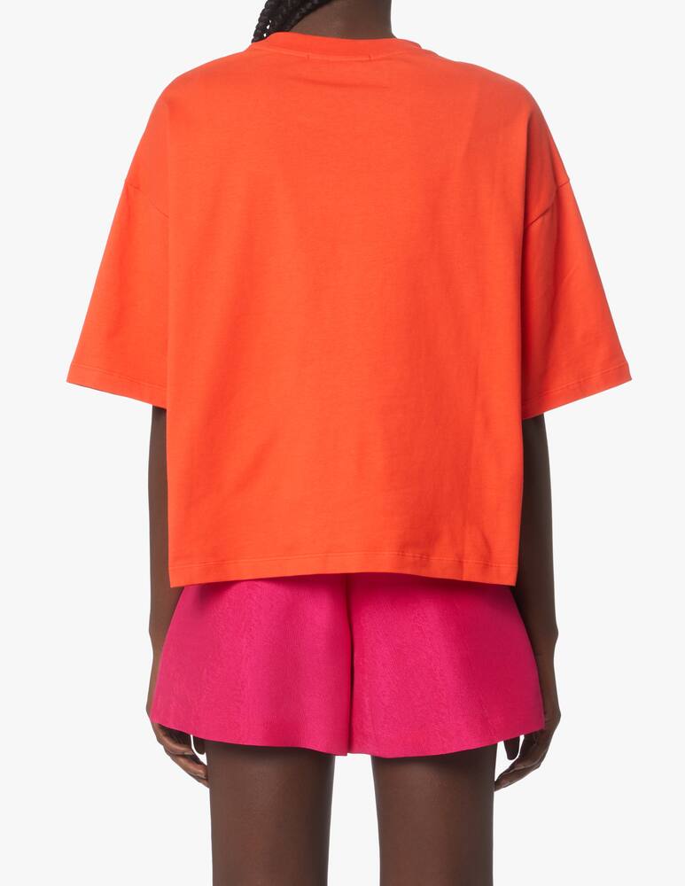 rinascente MSGM T-shirt crop in cotone - arancione