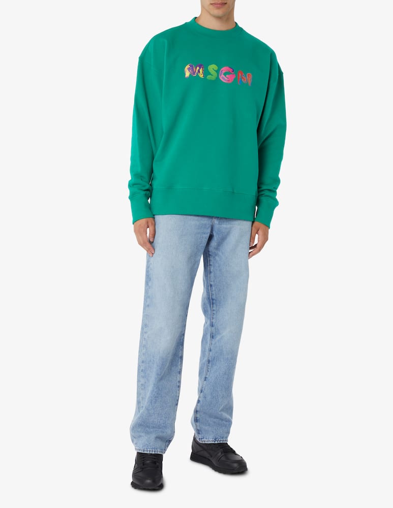 rinascente MSGM Felpa girocollo con logo - Verde