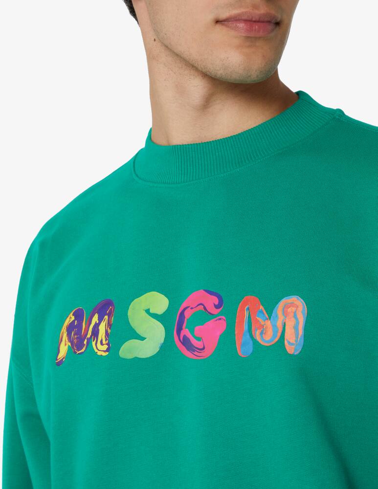 rinascente MSGM Felpa girocollo con logo - Verde