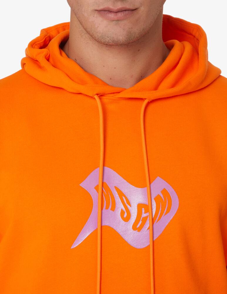 rinascente MSGM Logo cotton hoodie - Orange