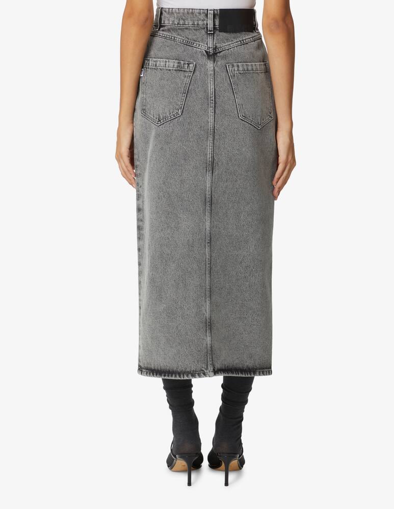 rinascente MSGM Gonna midi di jeans con strass - Grigio