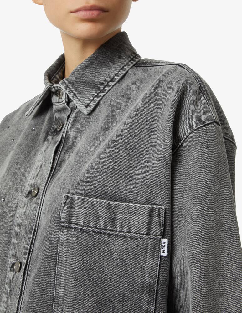 rinascente MSGM Crystal denim shirt - Grey