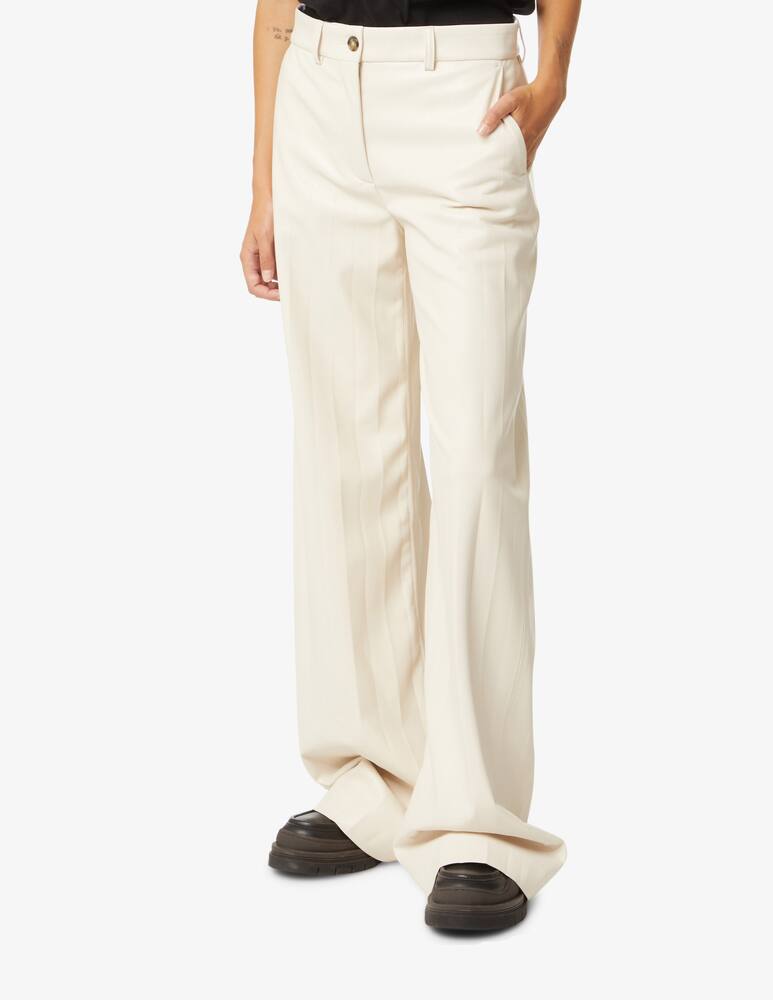 rinascente MSGM Pantaloni a palazzo plissettati in similpelle - Bianco