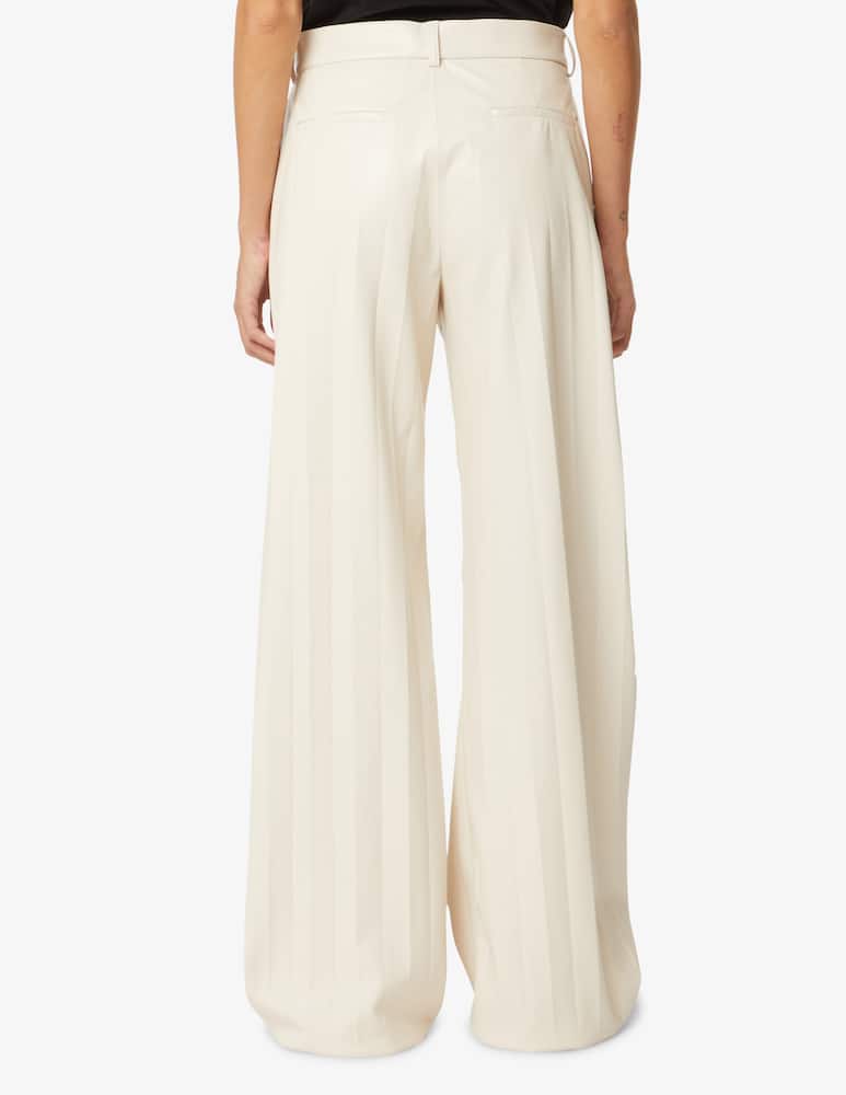 rinascente MSGM Pantaloni a palazzo plissettati in similpelle - Bianco