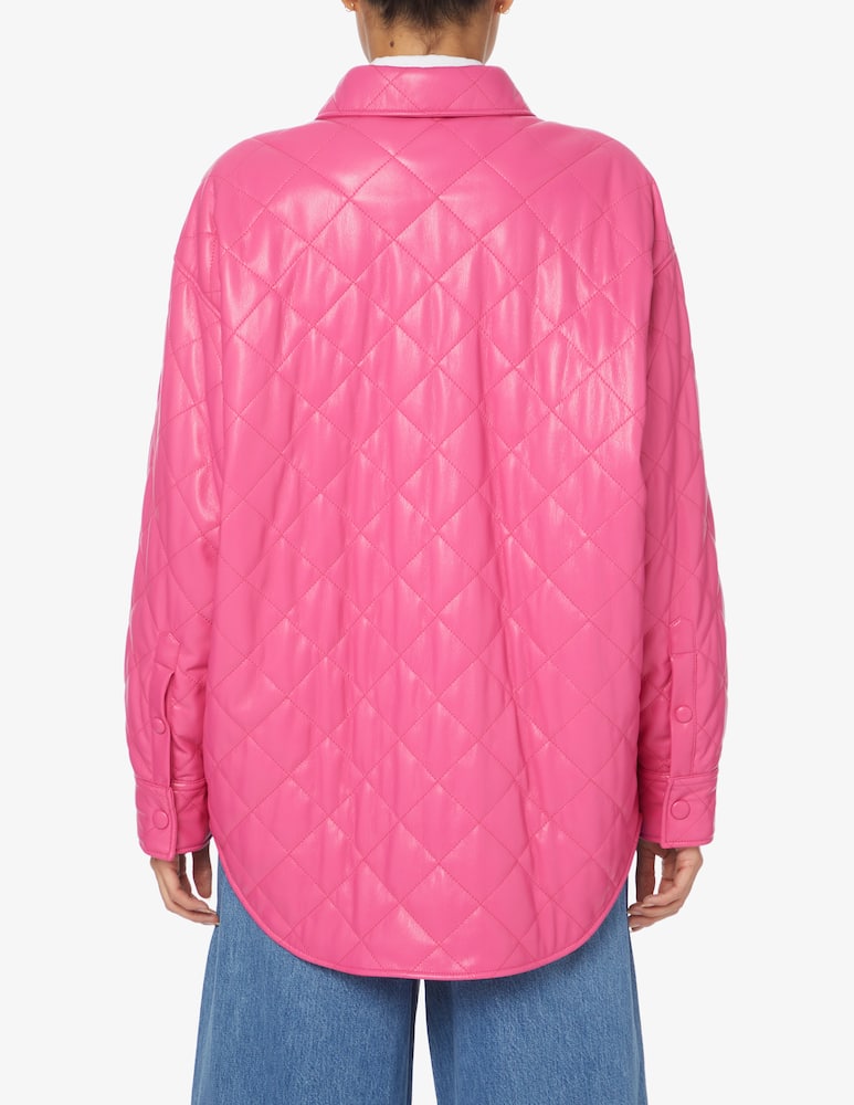 rinascente MSGM Shaket synthetic leather quilted overshirt - Pink