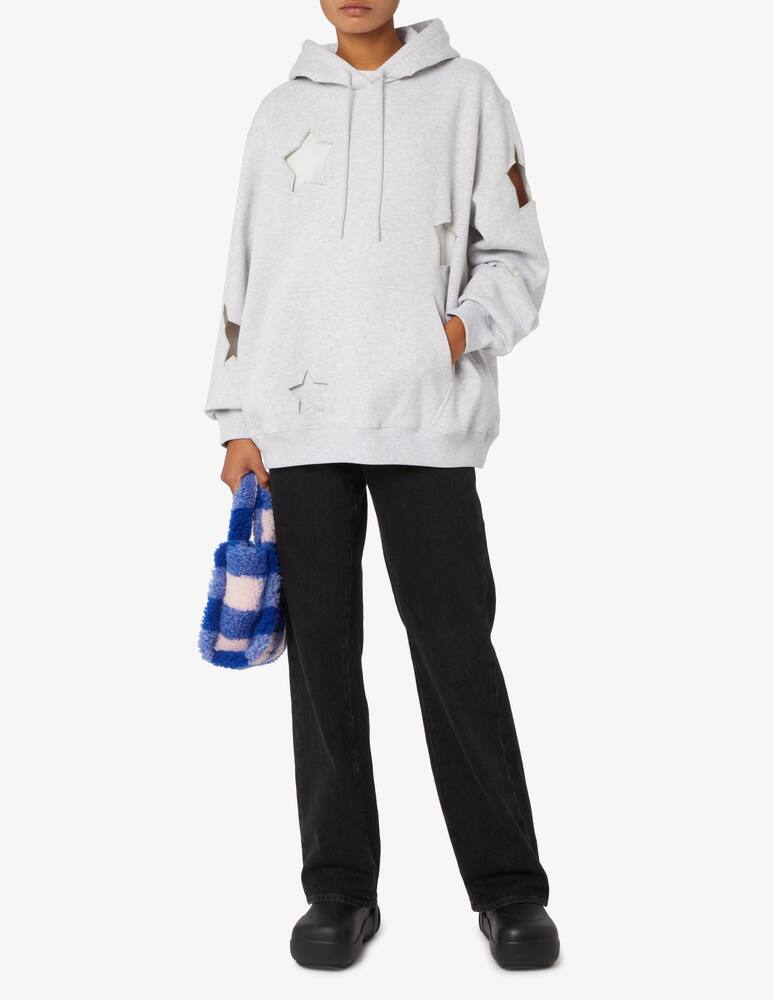 rinascente MSGM Hoodie over cut with stars - White