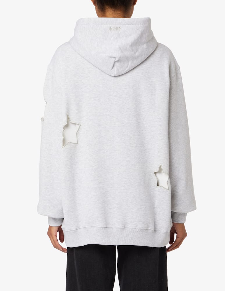 rinascente MSGM Hoodie over cut with stars - White