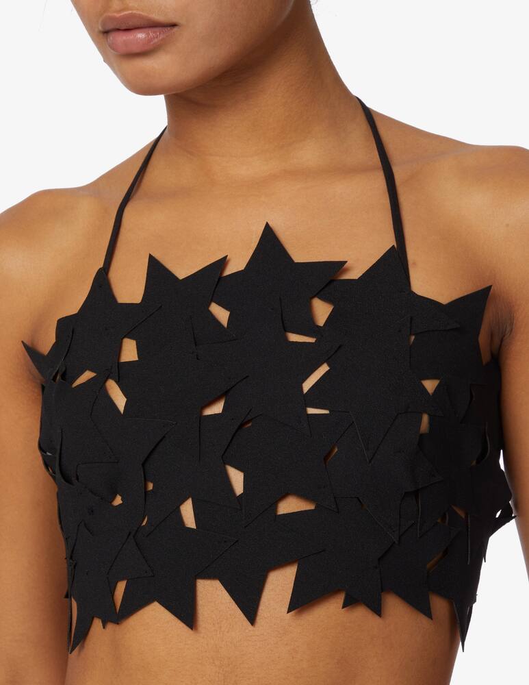 rinascente MSGM Top con spalline multi stelle - Nero