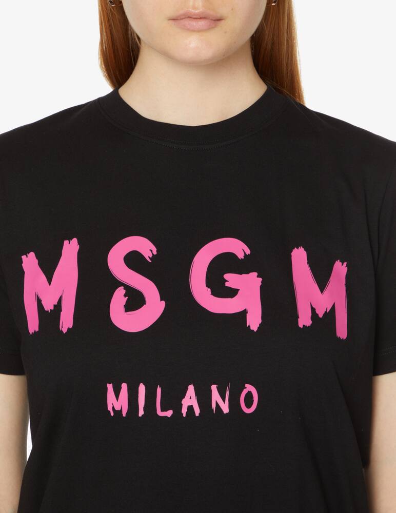 rinascente MSGM Cotton t-shirt with brushed logo - Black