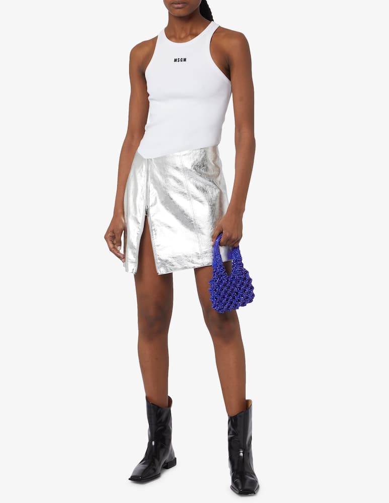 rinascente MSGM Canotta a costine con mini logo