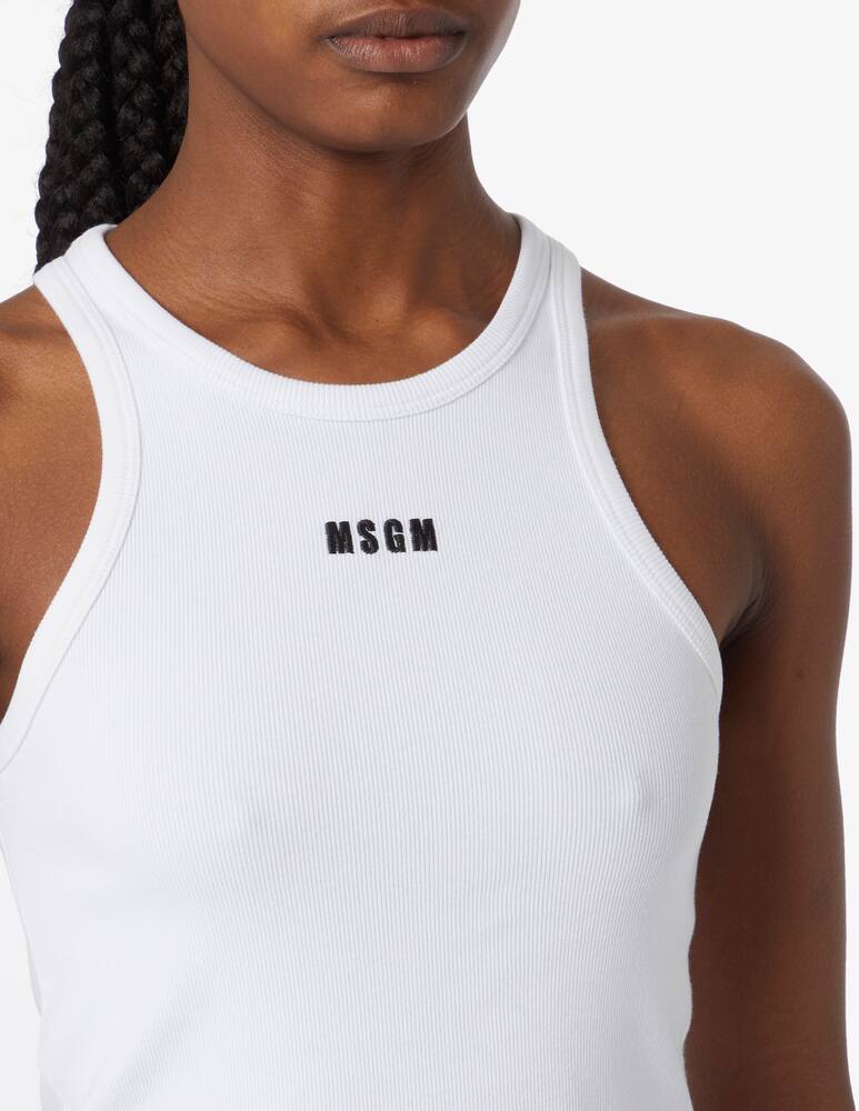 rinascente MSGM Canotta a costine con mini logo