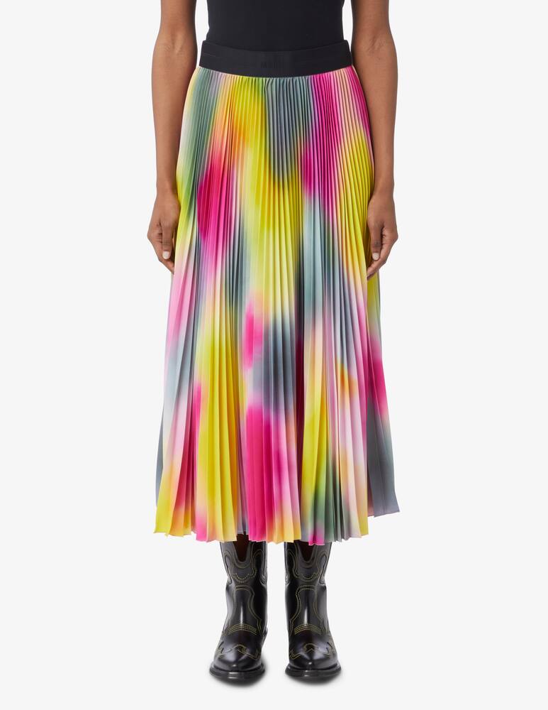 rinascente MSGM Pleated midi skirt with tie dye print