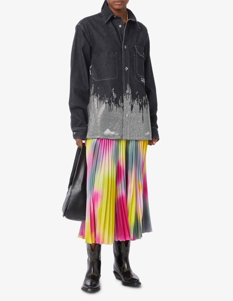 rinascente MSGM Pleated midi skirt with tie dye print