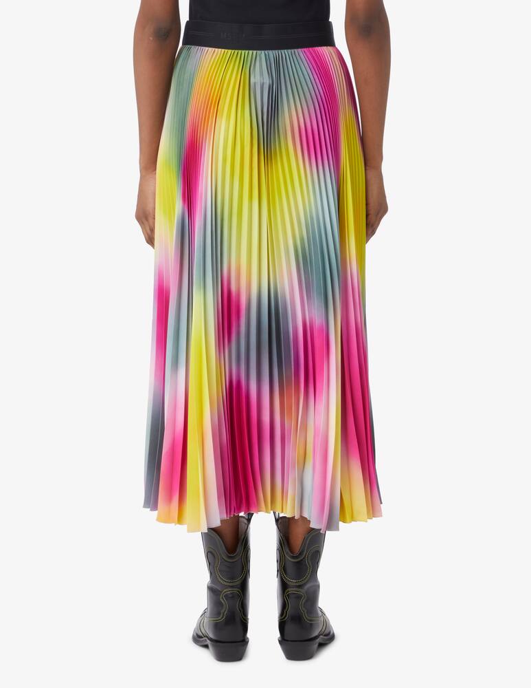 rinascente MSGM Pleated midi skirt with tie dye print