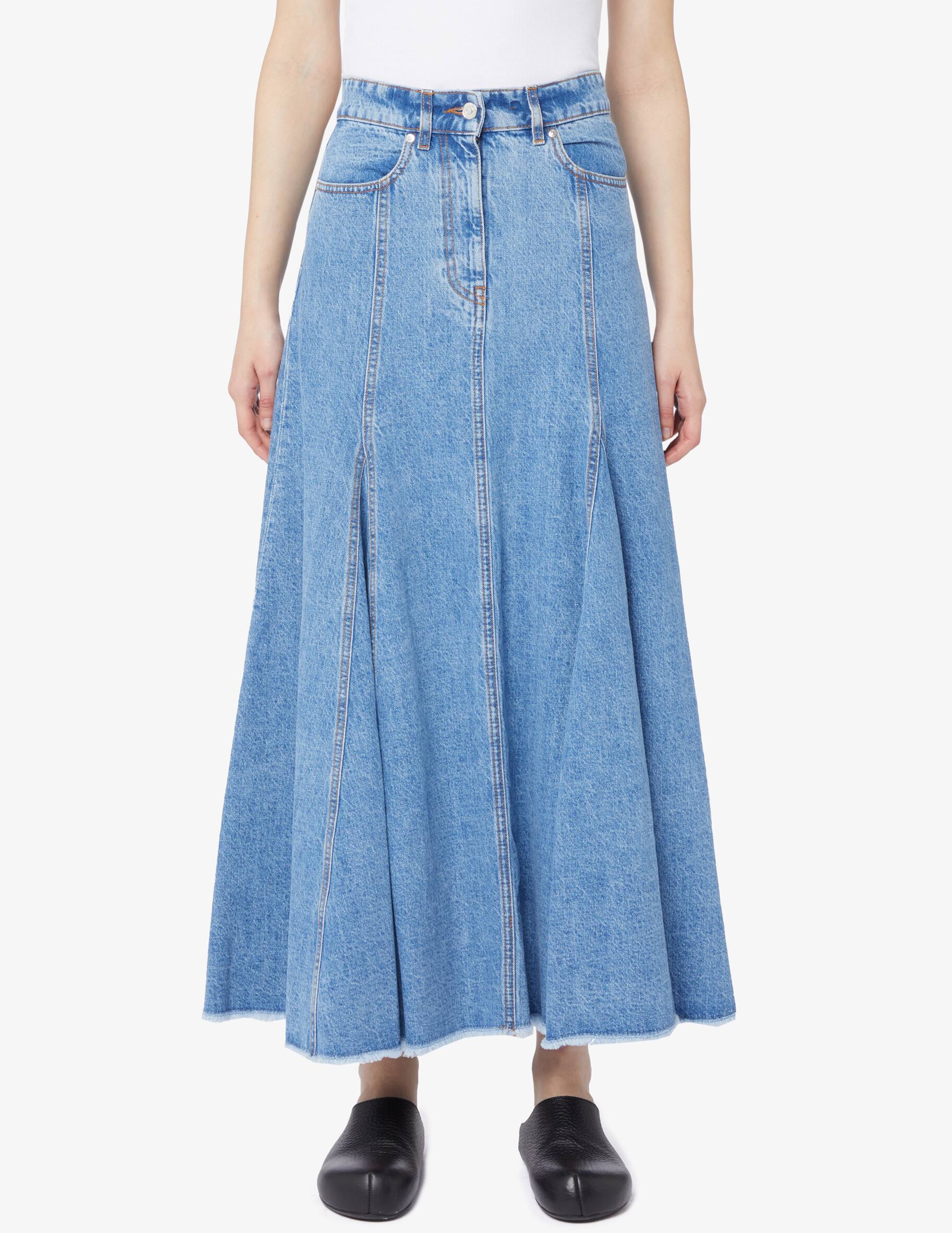 スカート MSGM DENIM SKIRT MSGM Denim Skirts in Blue | Lyst