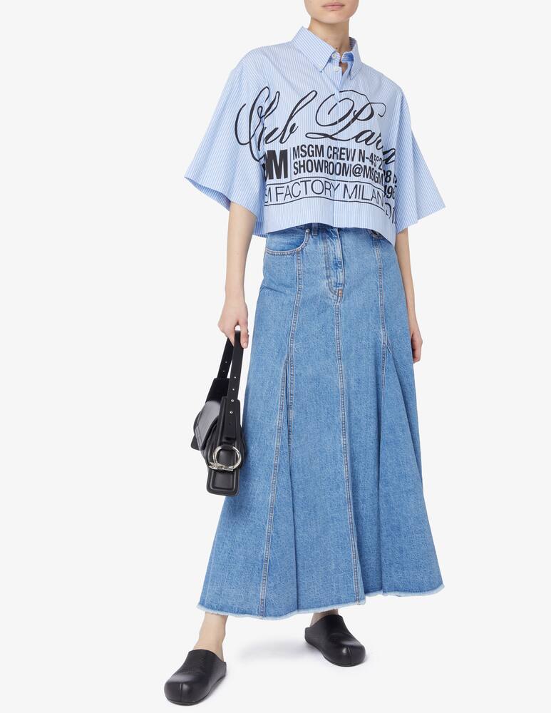 rinascente MSGM Ruota denim max skirt